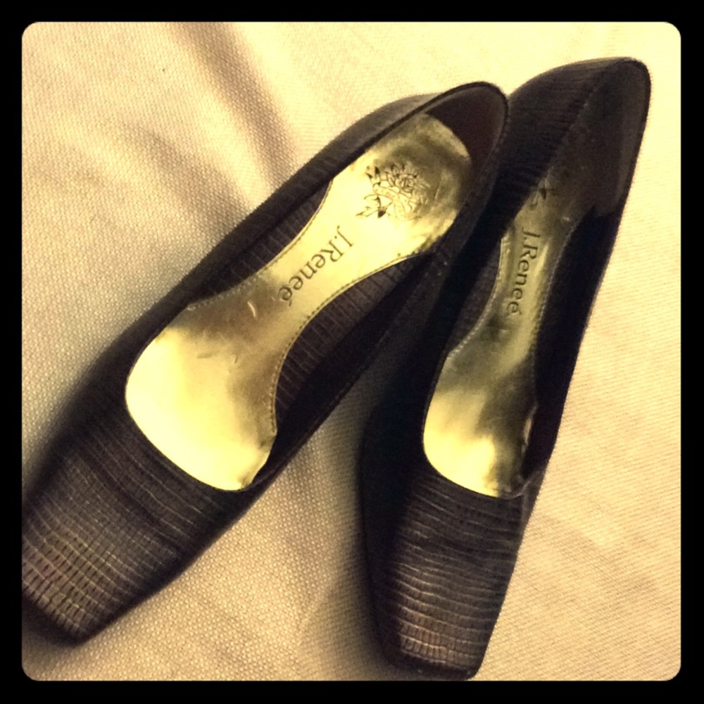 Brown Alligator Pumps